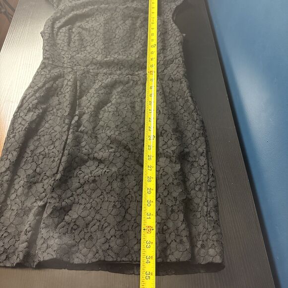 Benetton Womens Cotton Black Lace Dress Med‎ Classic Minimalist Feminine Career - Picture 12 of 12